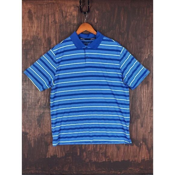 Large Nike Golf Ultra Stripe Polo 619844-478 $60 Blue Volt Mens Large Activewear - Picture 1 of 7